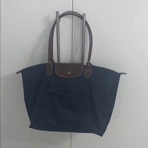 Longchamp navy blue tote bag